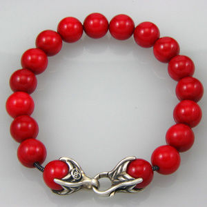 David Yurman Spiritual 10mm Red Coral Bracelet